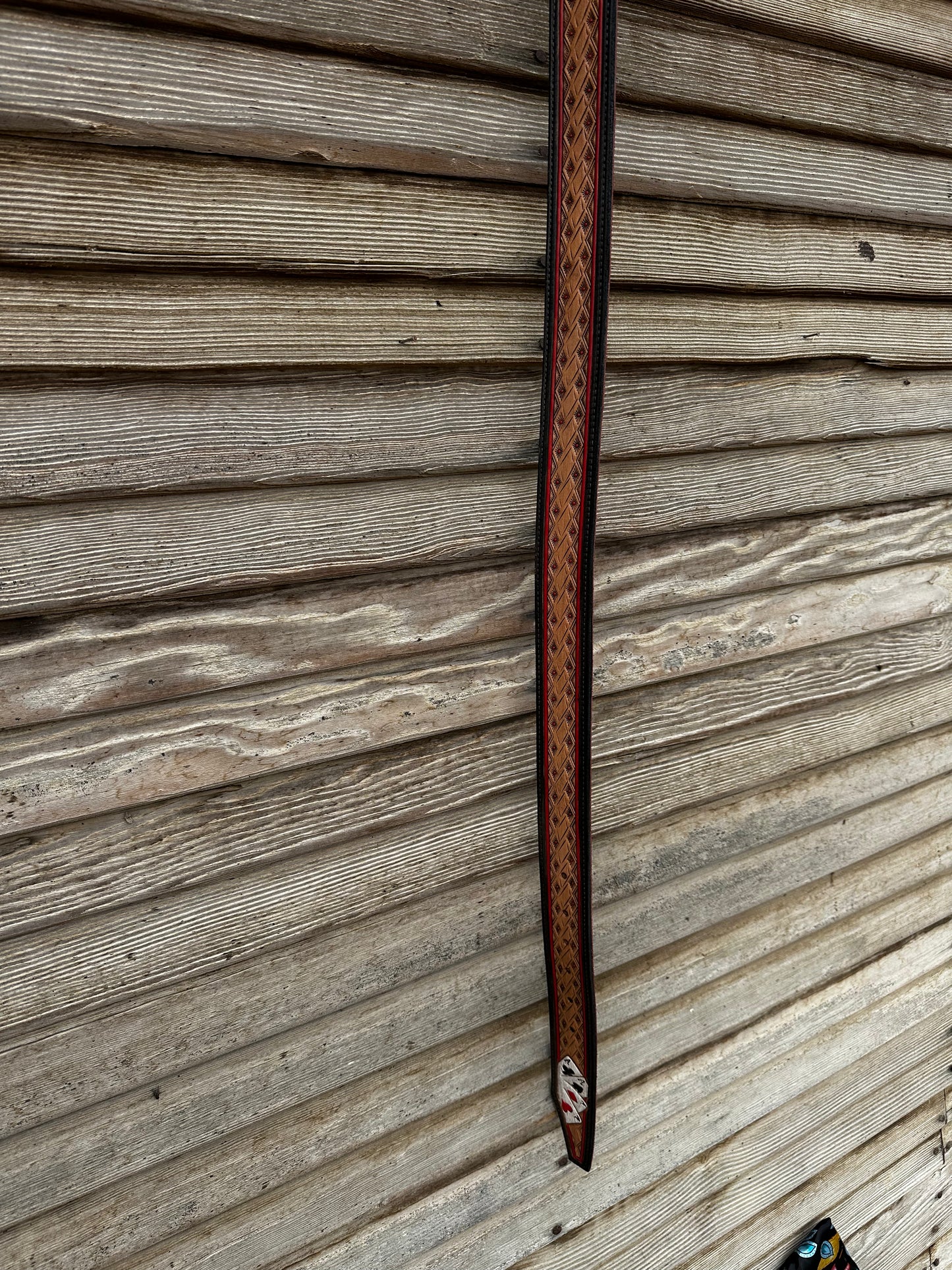 Belt with card suites on tip