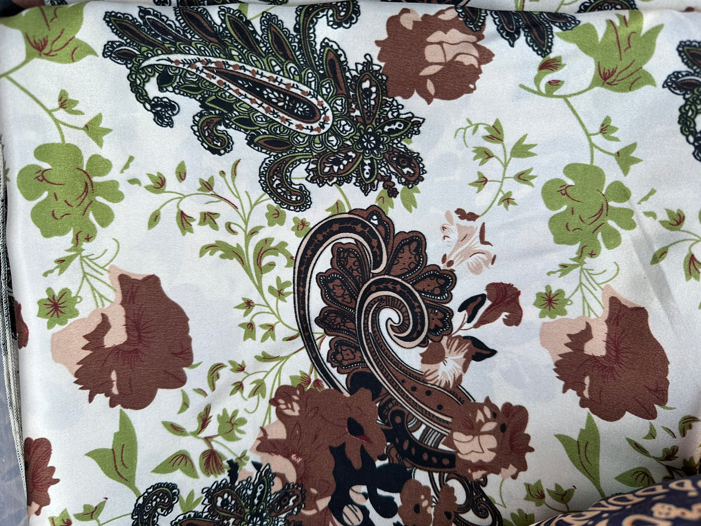 Green Brown Paisley Wild Rag